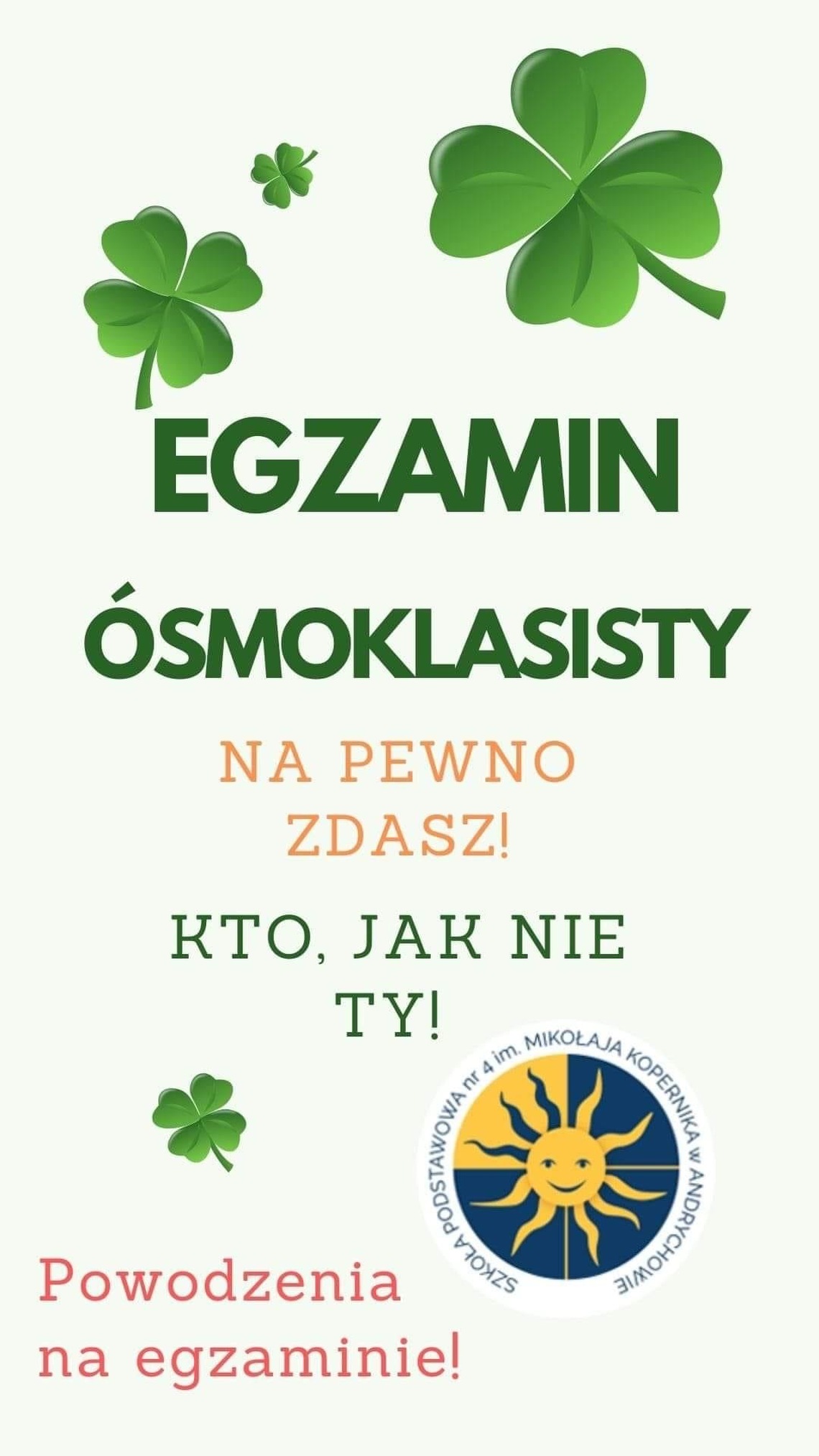 Powodzenia na egzaminie!