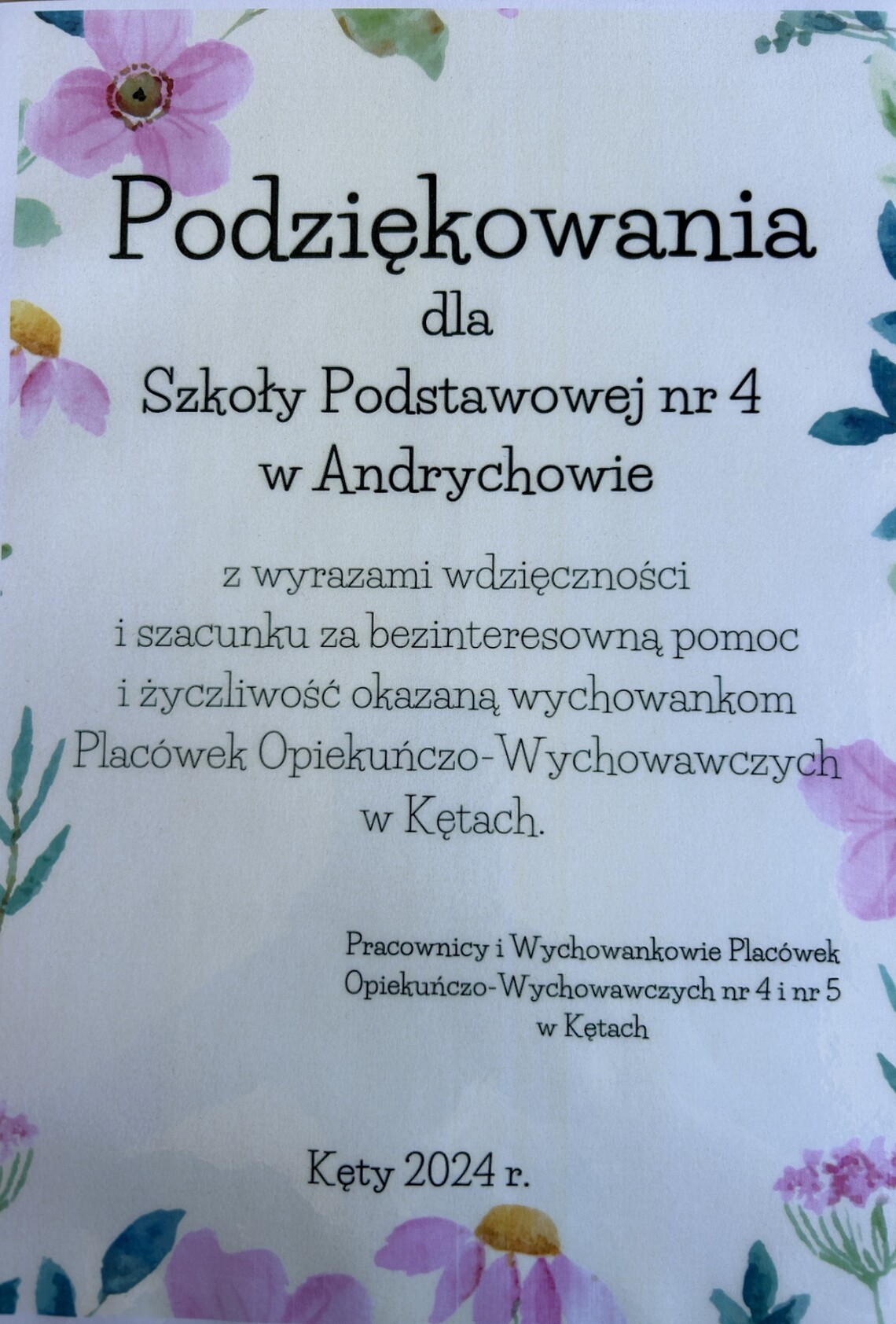 PODZIĘKOWANIE