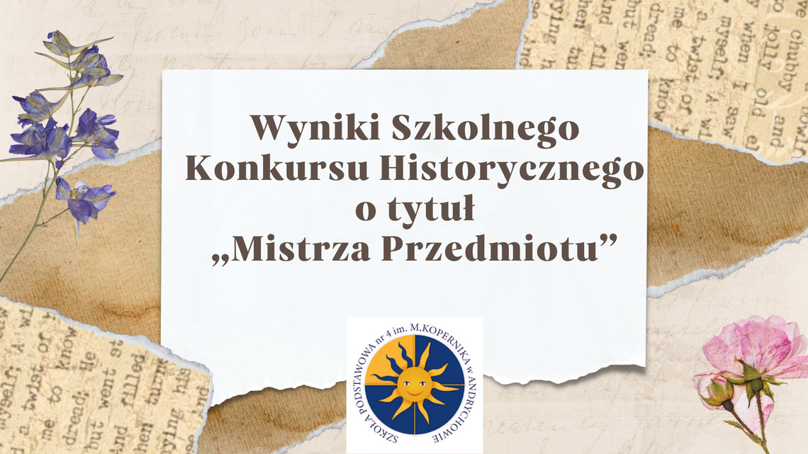 Wyniki Szkolnego Konkursu Historycznego o tytuł „Mistrza Przedmiotu”